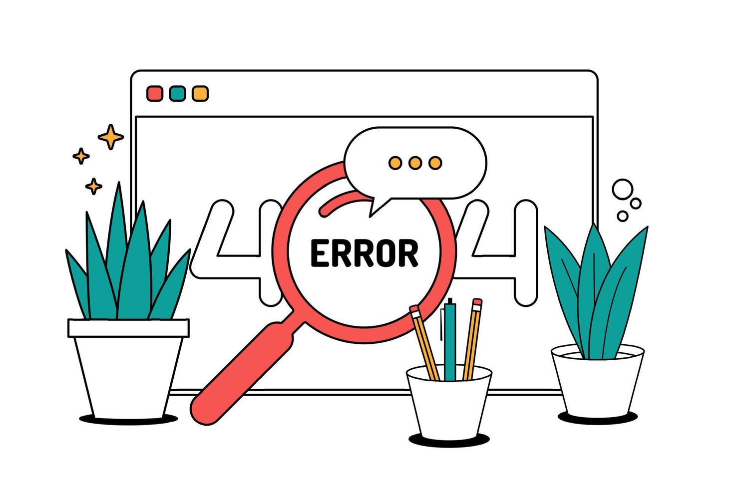 Page not found 404 design. Error Page icon Vector illustration Outline Filled Design and Development style icon