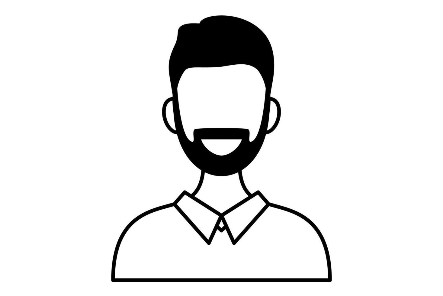 hombre avatar icono de línea aislada sobre un fondo blanco. icono de imagen de perfil. avatar de un joven sonriente. ilustración vectorial personaje masculino de moda. vector