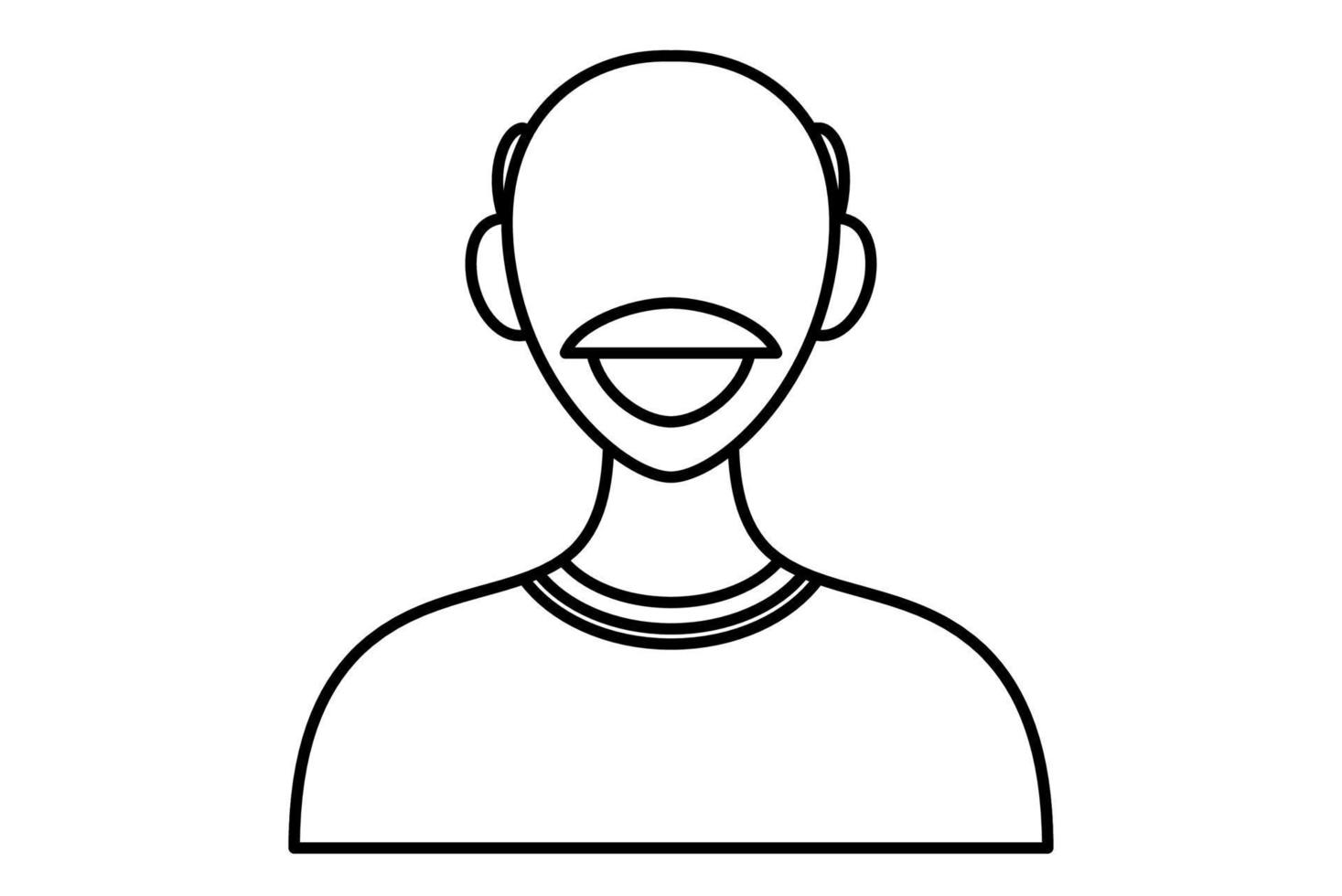 hombre avatar icono de línea aislada sobre un fondo blanco. icono de imagen de perfil. avatar de un joven sonriente. ilustración vectorial personaje masculino de moda. vector