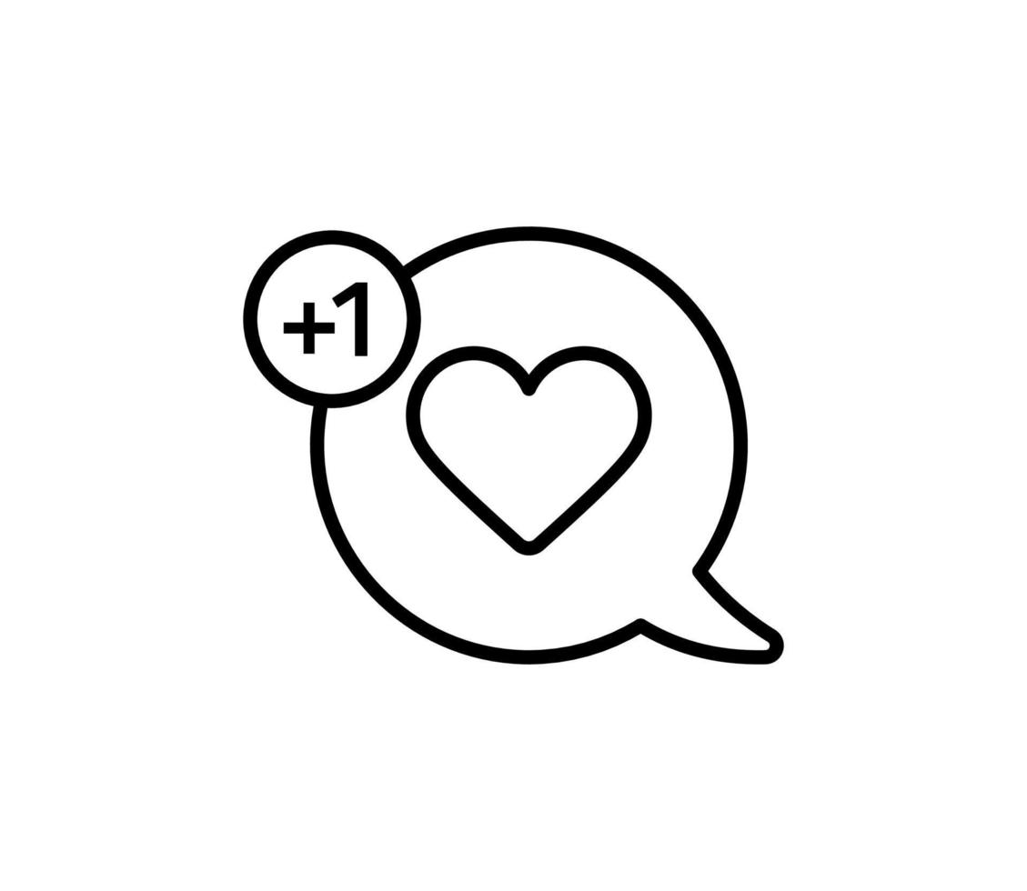 nuevo como notificación. icono del corazón en el bocadillo de diálogo de chat. icono plano de notificación de redes sociales. ilustración vectorial vector