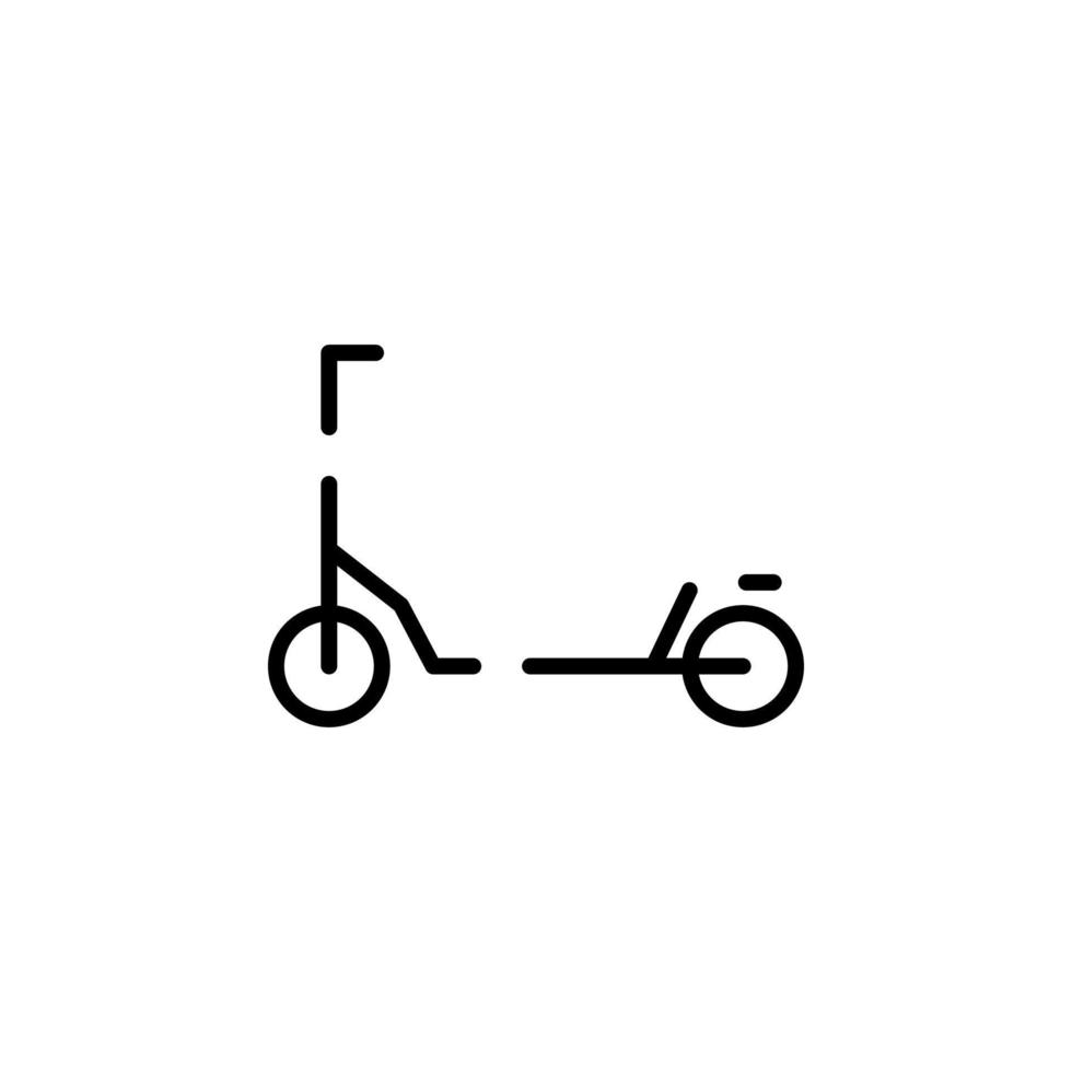 Scooter, Kick Scooter Dotted Line Icon Vector Illustration Logo Template. Suitable For Many Purposes.