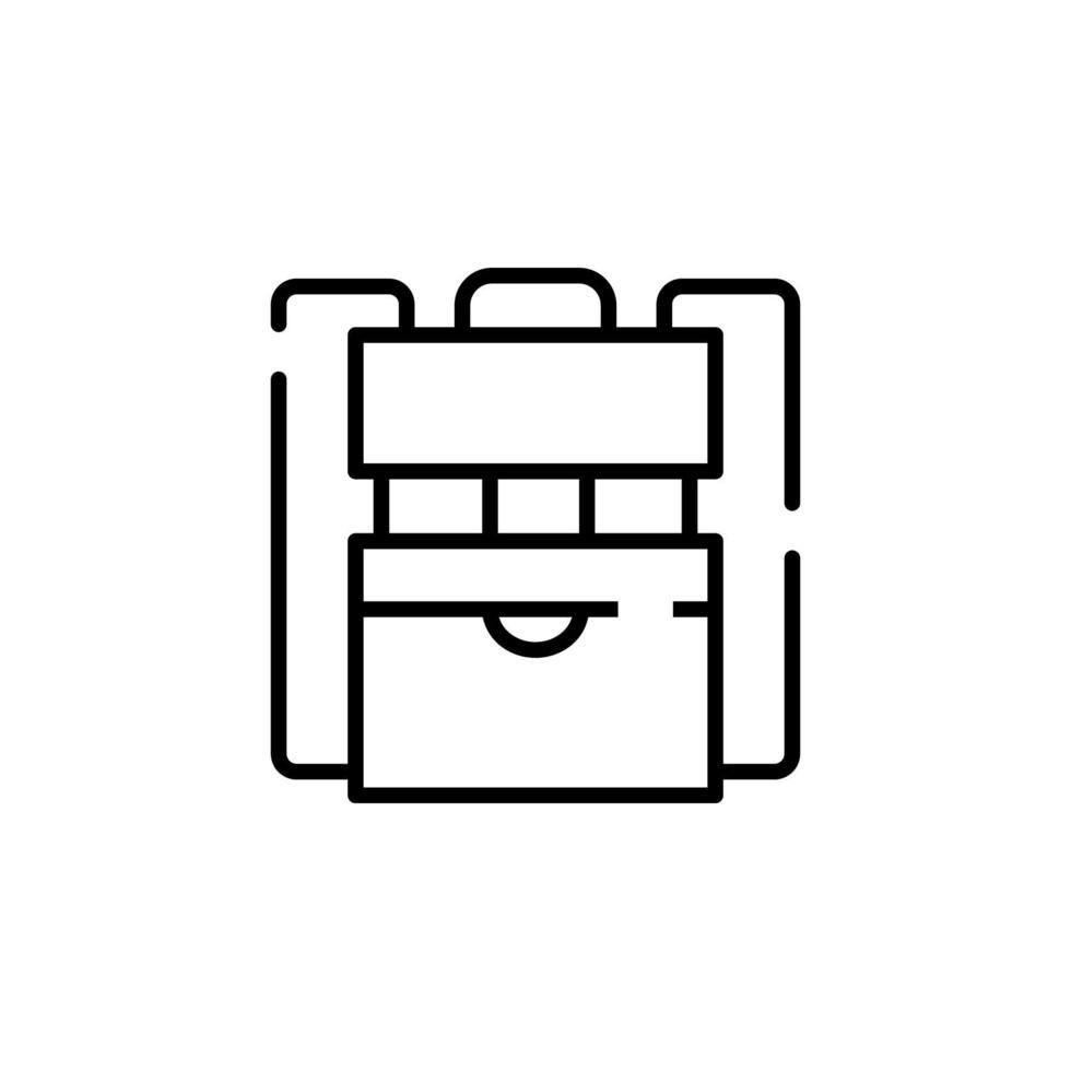 mochila, escuela, mochila, mochila línea punteada icono vector ilustración logotipo plantilla. adecuado para muchos propósitos.