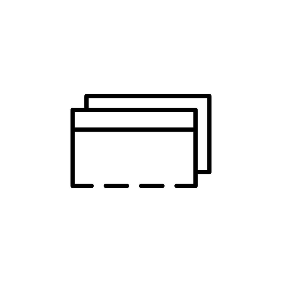 tarjeta de crédito, plantilla de logotipo de ilustración de vector de icono de línea de puntos de pago. adecuado para muchos propósitos.
