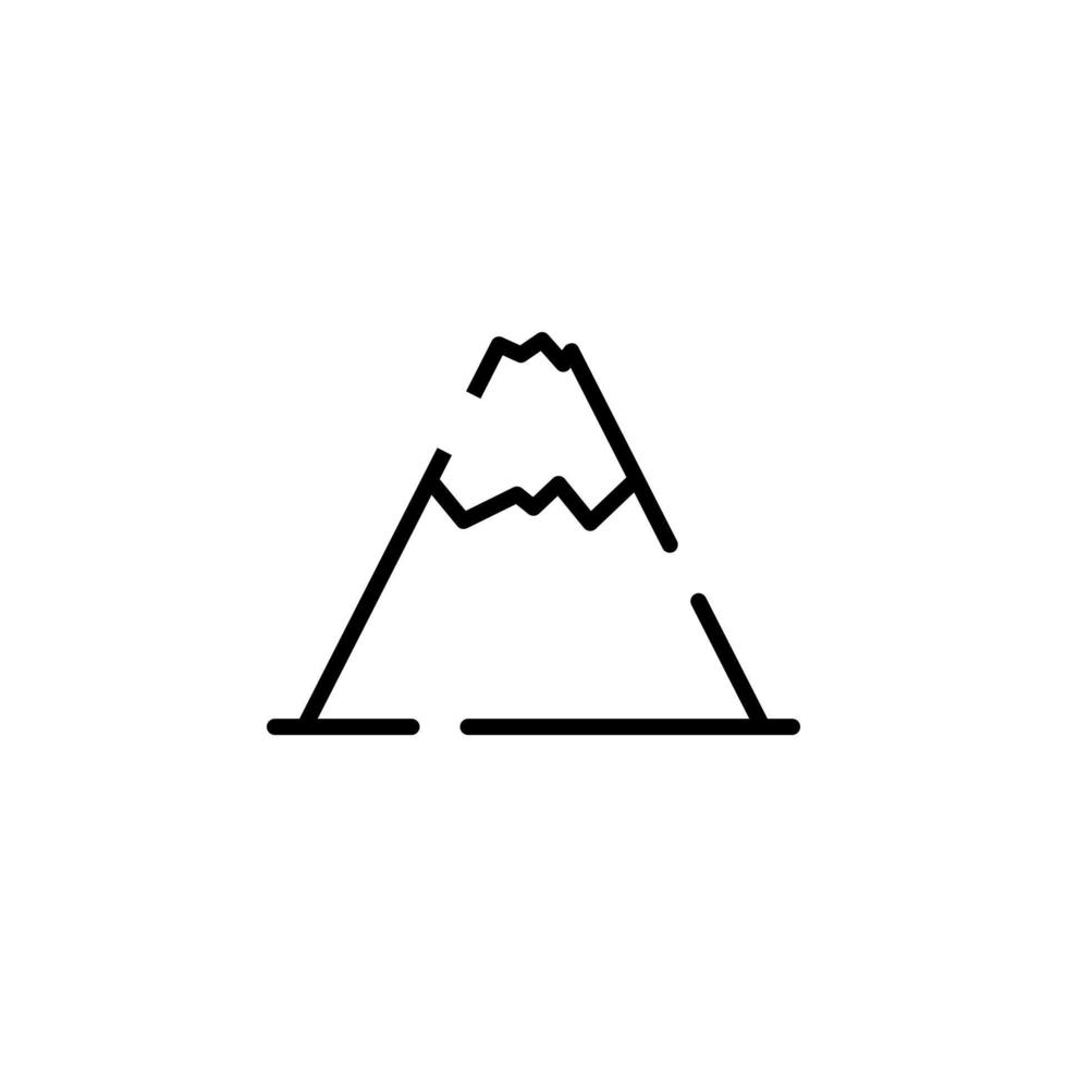 montaña, colina, monte, pico línea punteada icono vector ilustración logotipo plantilla. adecuado para muchos propósitos.