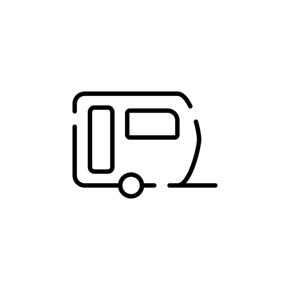 Caravan, Camper, Travel Dotted Line Icon Vector Illustration Logo Template. Suitable For Many Purposes.