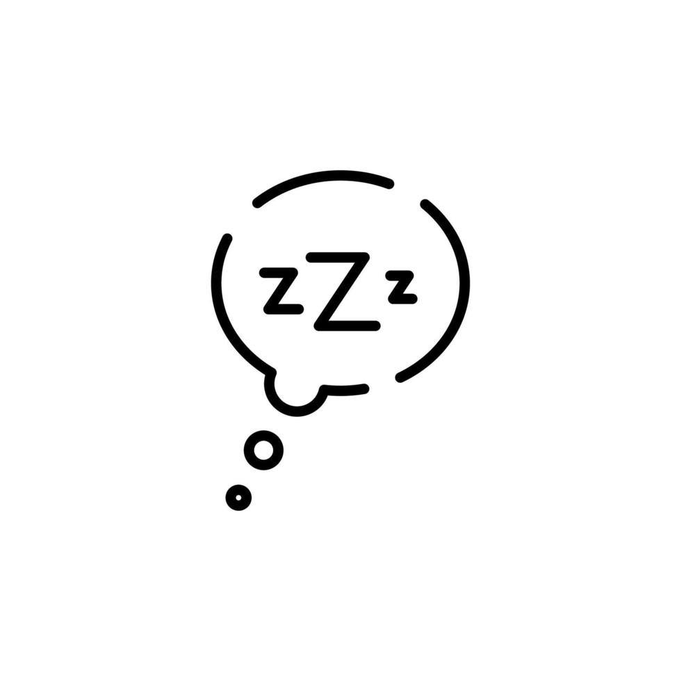 Sleep, Nap, Night Dotted Line Icon Vector Illustration Logo Template. Suitable For Many Purposes.