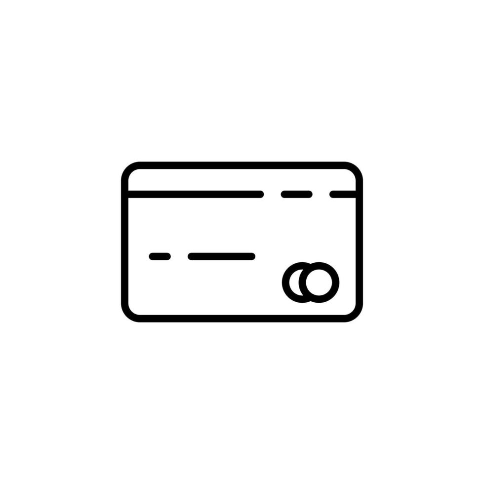 tarjeta de crédito, plantilla de logotipo de ilustración de vector de icono de línea de puntos de pago. adecuado para muchos propósitos.