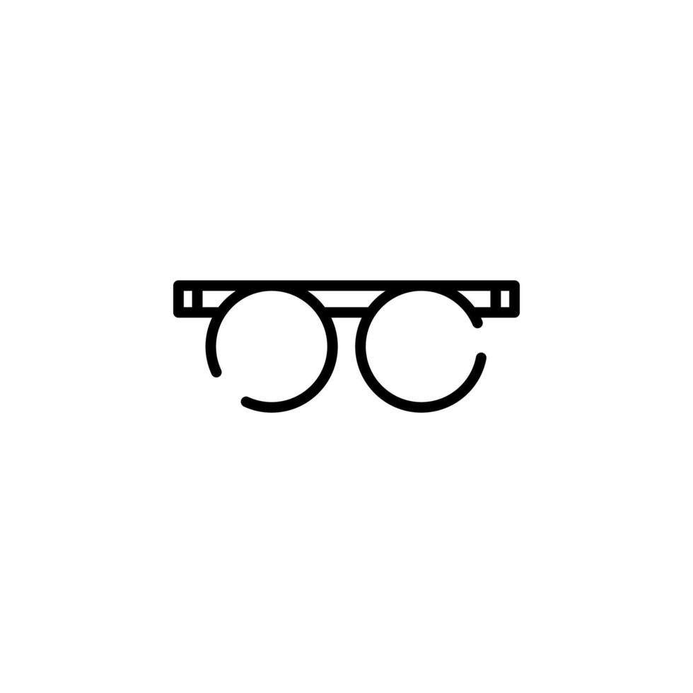 Glasses, Sunglasses, Eyeglasses, Spectacles Dotted Line Icon Vector Illustration Logo Template. Suitable For Many Purposes.