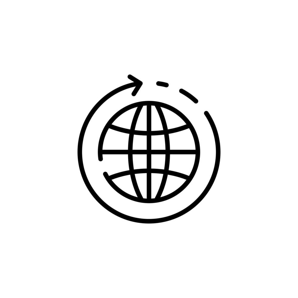 World, Earth, Global Dotted Line Icon Vector Illustration Logo Template. Suitable For Many Purposes.