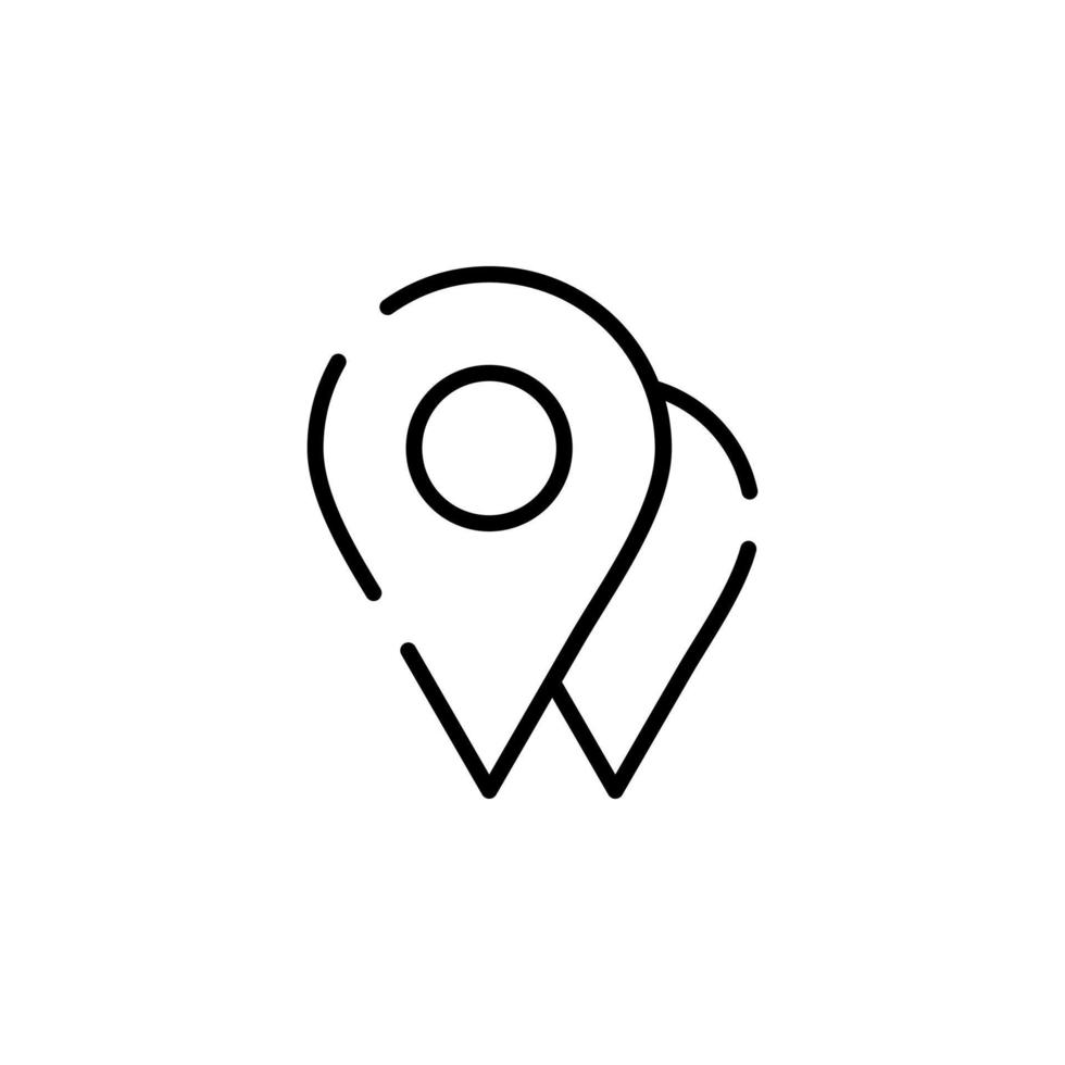 GPS, Map, Navigation, Direction Dotted Line Icon Vector Illustration Logo Template. Suitable For Many Purposes.