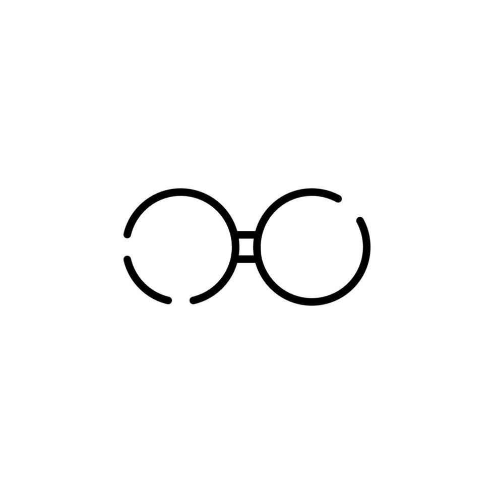 gafas, gafas de sol, anteojos, anteojos plantilla de logotipo de ilustración de vector de icono de línea punteada. adecuado para muchos propósitos.