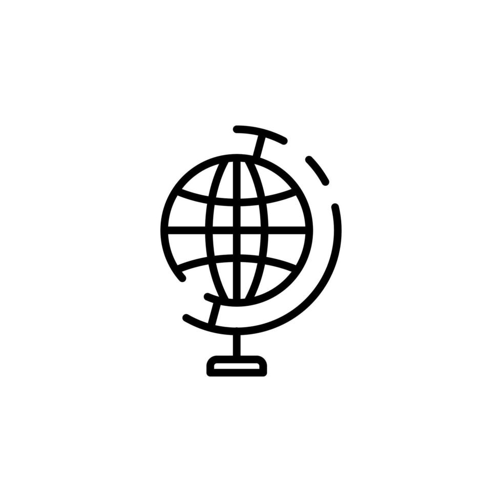 World, Earth, Global Dotted Line Icon Vector Illustration Logo Template. Suitable For Many Purposes.