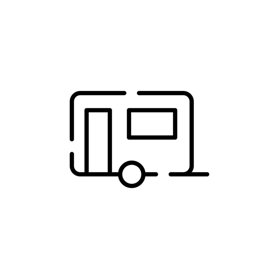 Caravan, Camper, Travel Dotted Line Icon Vector Illustration Logo Template. Suitable For Many Purposes.