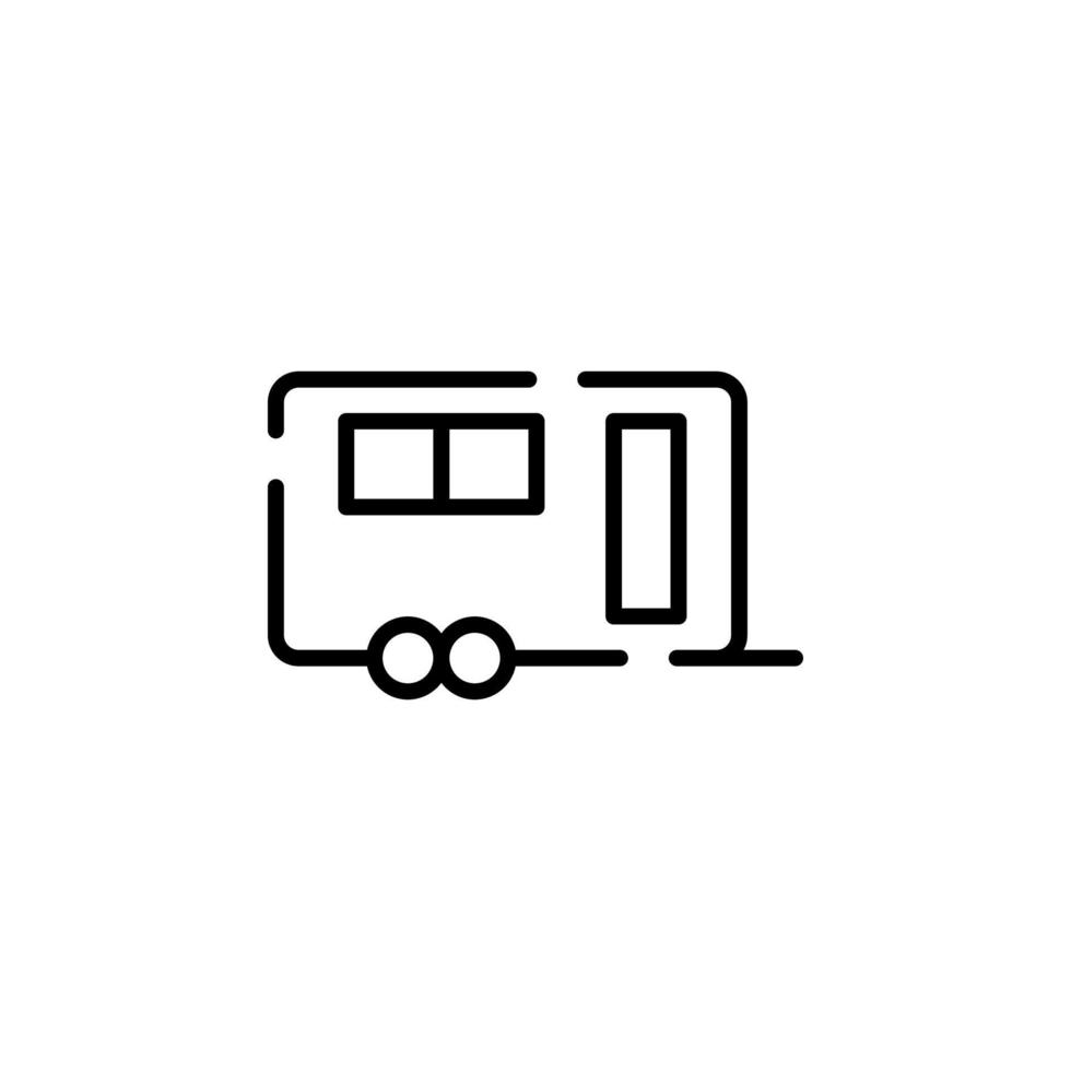 caravana, autocaravana, plantilla de logotipo de ilustración de vector de icono de línea de puntos de viaje. adecuado para muchos propósitos.