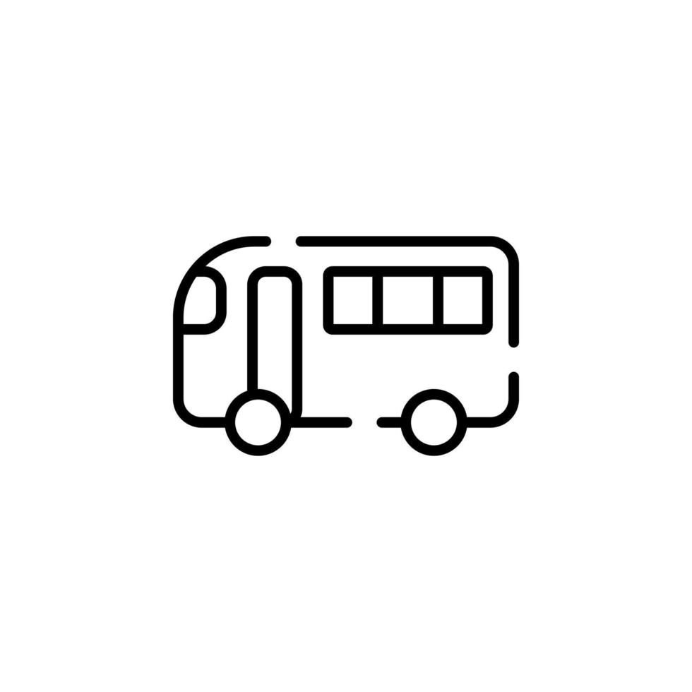 Bus, Autobus, Public, Transportation Dotted Line Icon Vector Illustration Logo Template. Suitable For Many Purposes.