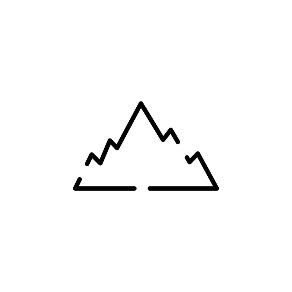 Mountain, Hill, Mount, Peak Dotted Line Icon Vector Illustration Logo Template. Suitable For Many Purposes.