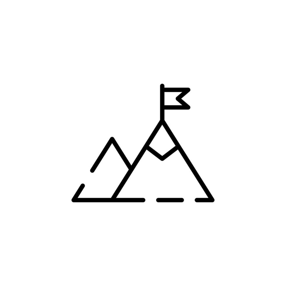 Mountain, Hill, Mount, Peak Dotted Line Icon Vector Illustration Logo Template. Suitable For Many Purposes.