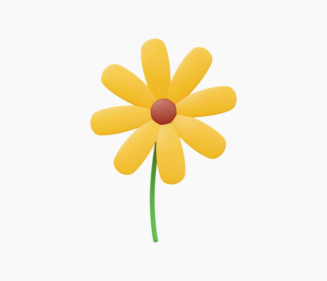 3d Realistic Flower icon vector illustration.