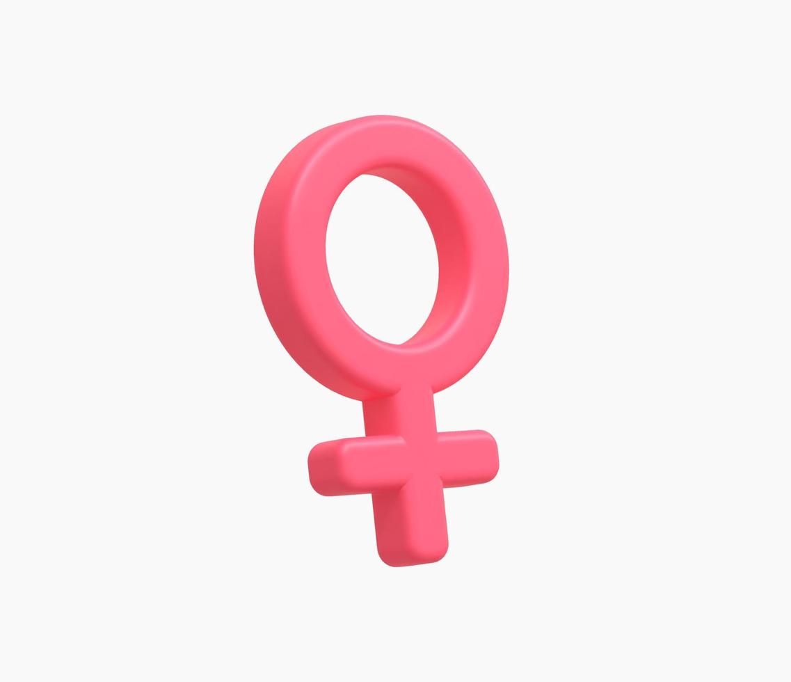 Ilustración de vector de icono de género de mujeres realistas 3d.