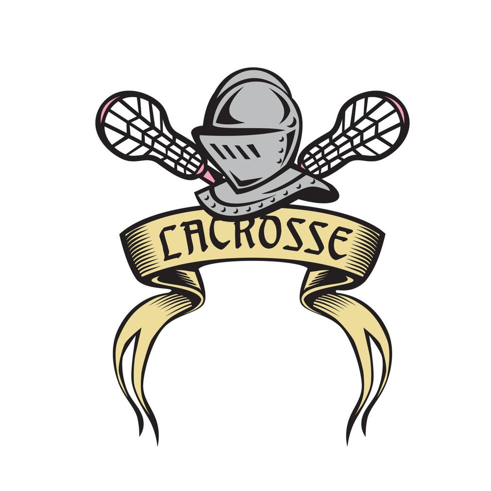 Knight Armor Lacrosse Stick Woodcut vector