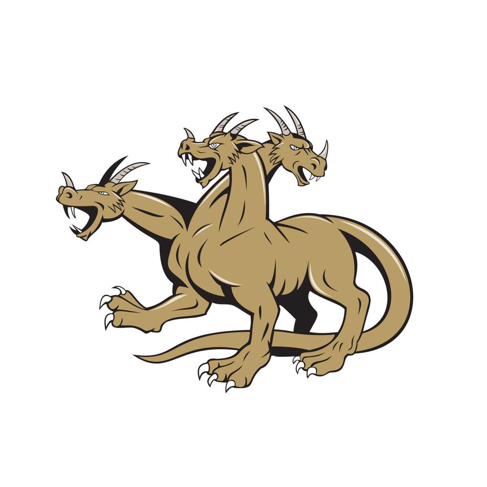 Hydra Crouching Attack Cartoon vector