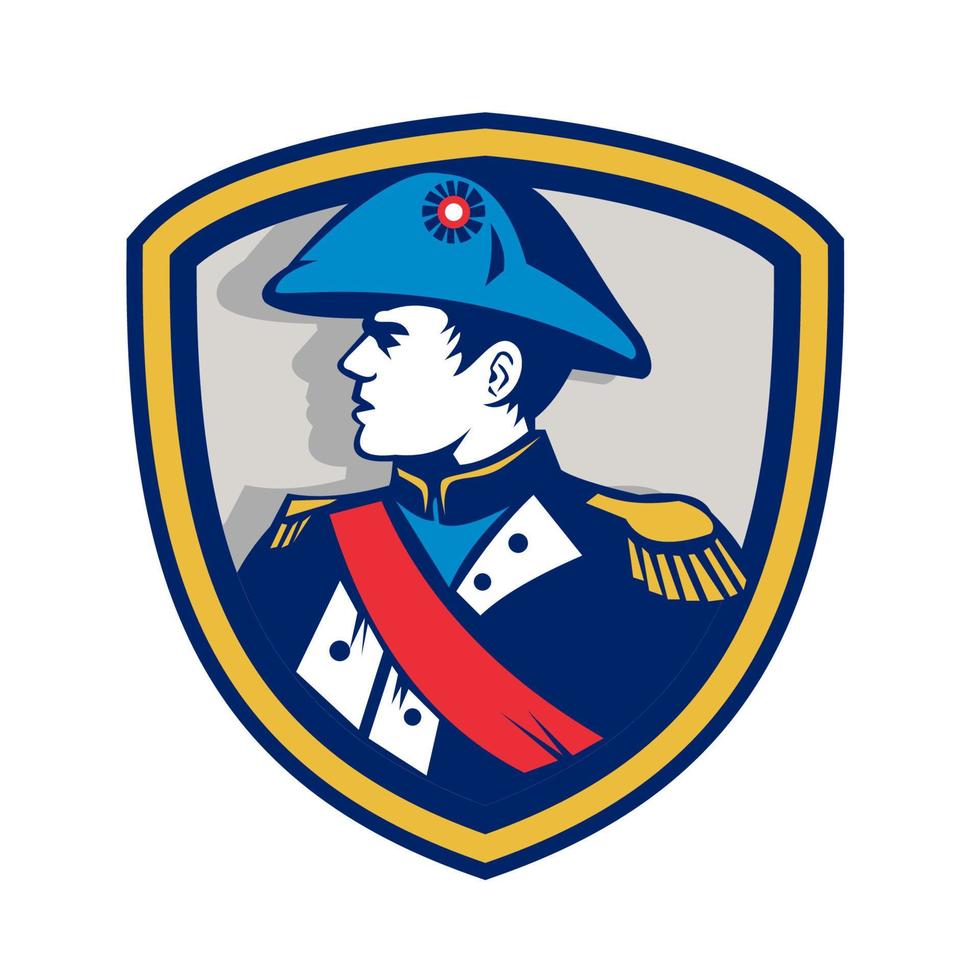 Napoleon Bonaparte Bicorn Hat Crest Retro vector