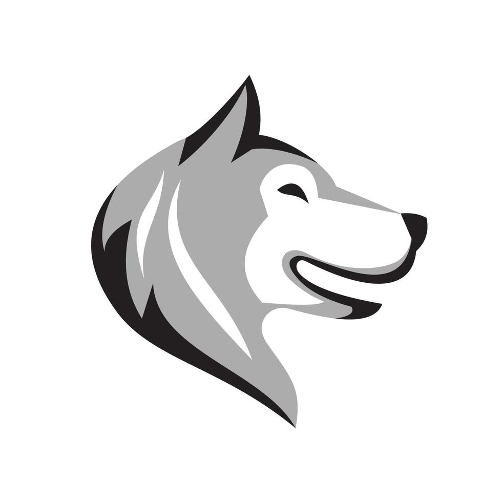 Husky Dog Head Retro vector