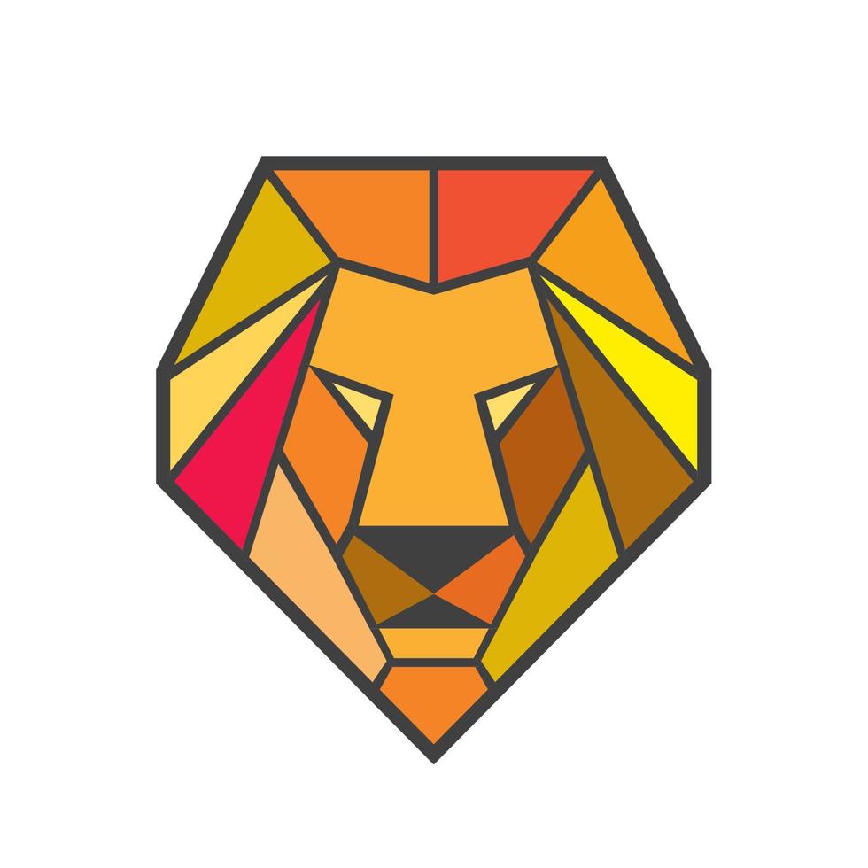 Lion Head Low Polygon vector