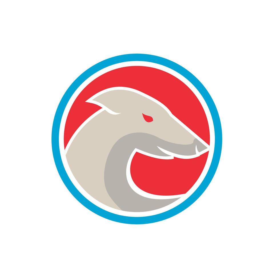 Greyhound Dog Head Side Circle Retro vector