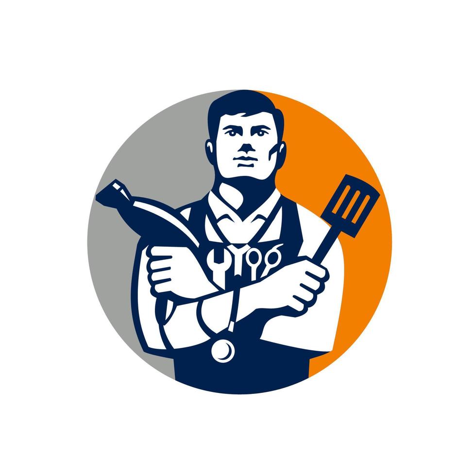 Jack of All Trades Circle Retro vector