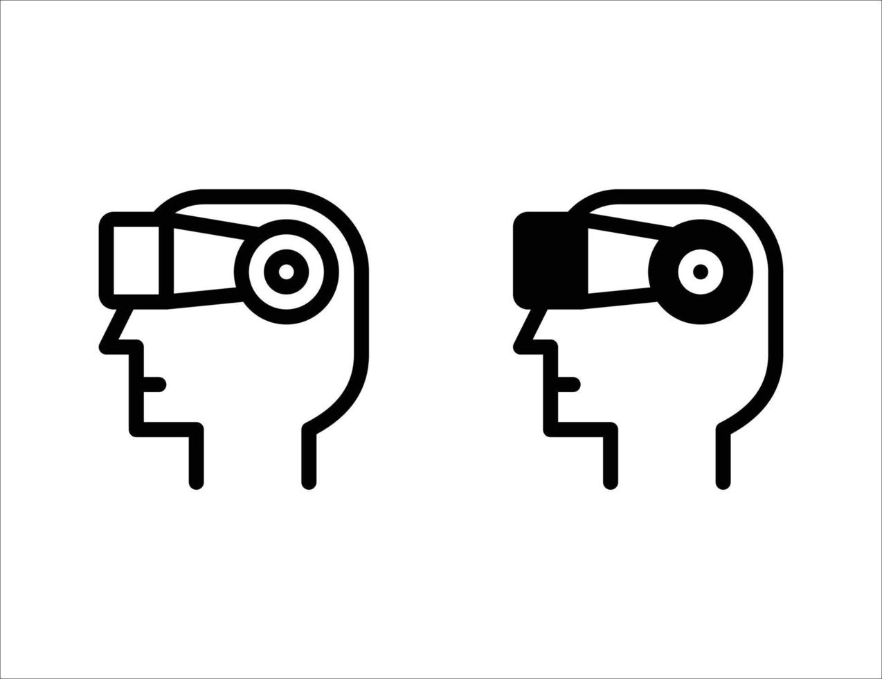 virtual reality headset icon. outline icon and solid icon vector