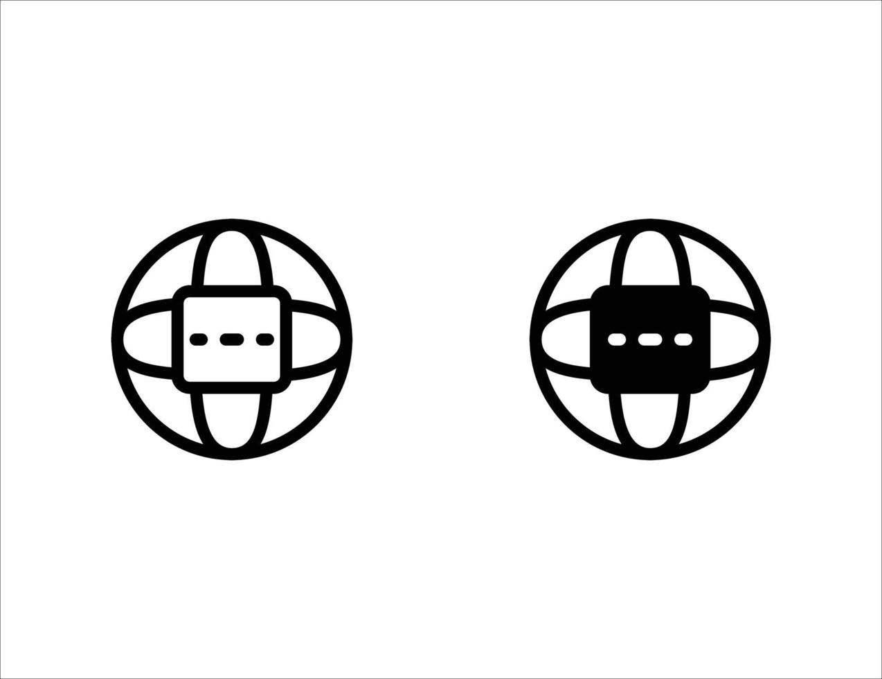 translate icon. outline icon and solid icon vector