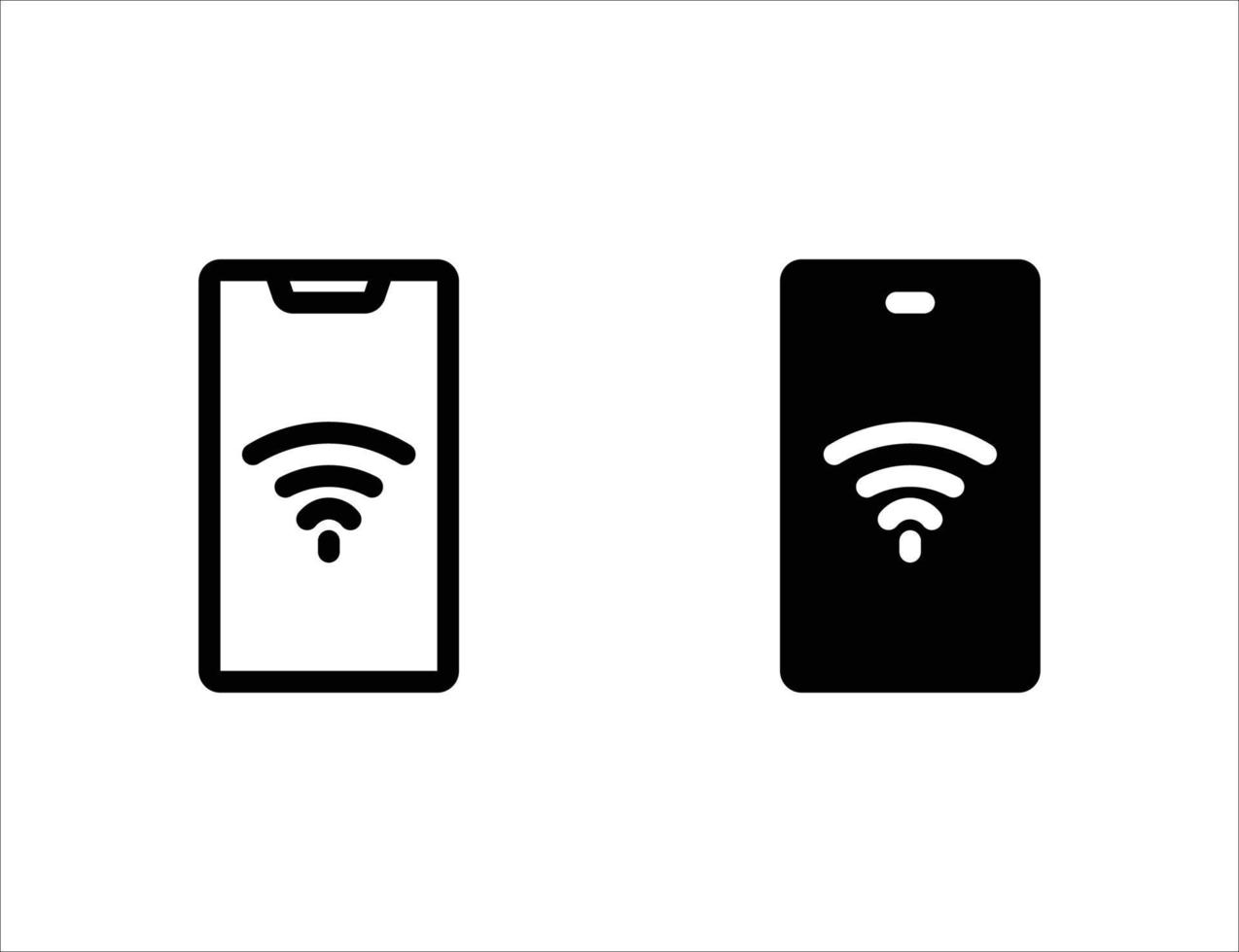 smartphone icon. outline icon and solid icon vector