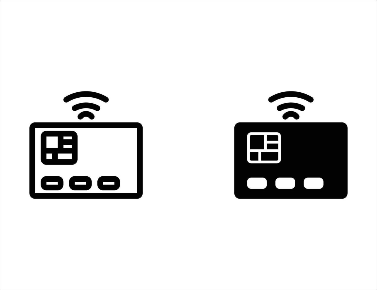 smart card icon. outline icon and solid ico vector