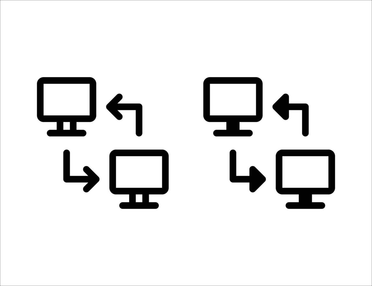 network connection icon. outline icon and solid icon vector