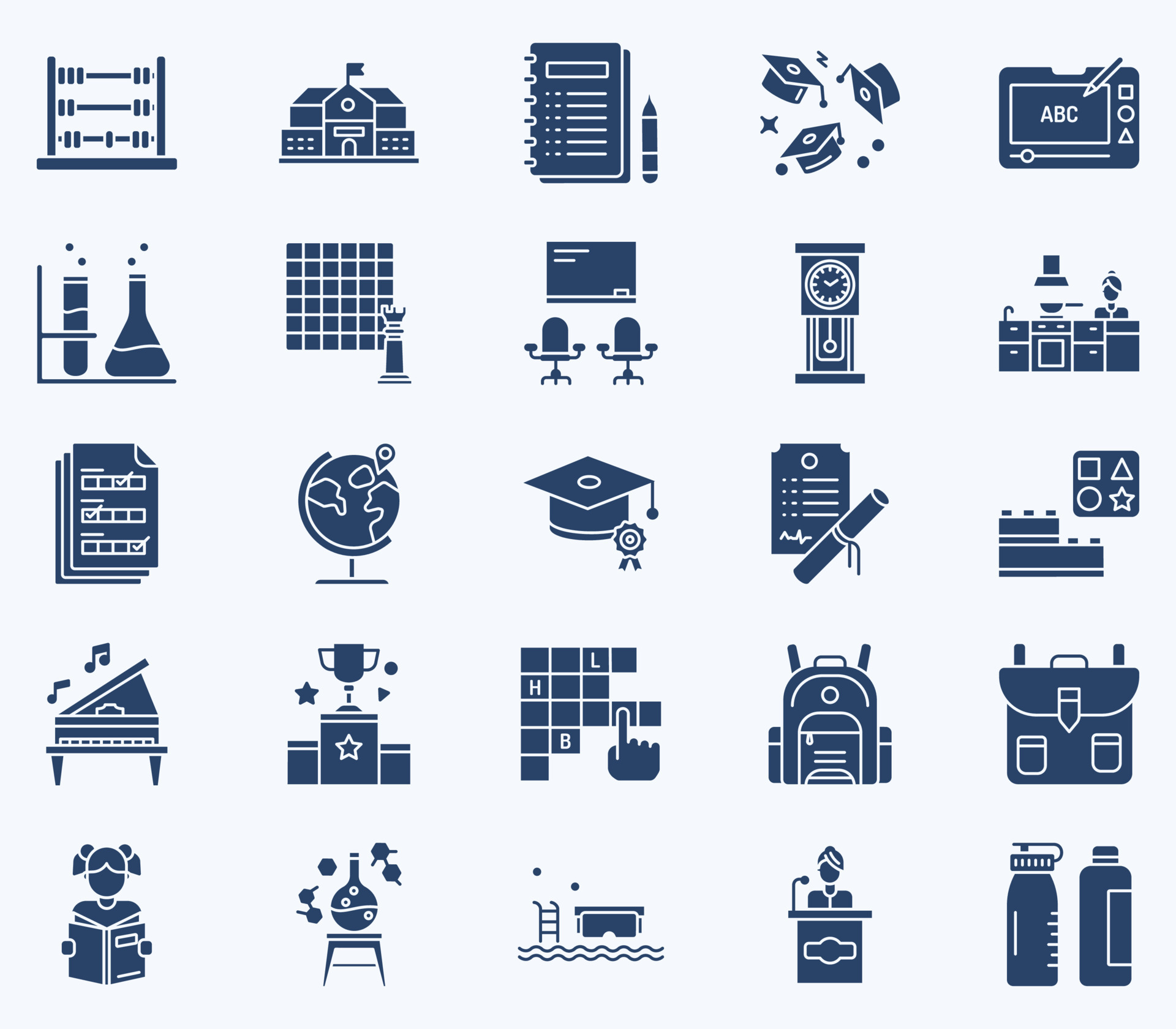 Simple icon set of School and academy Vector Line Icons. Contains such ...