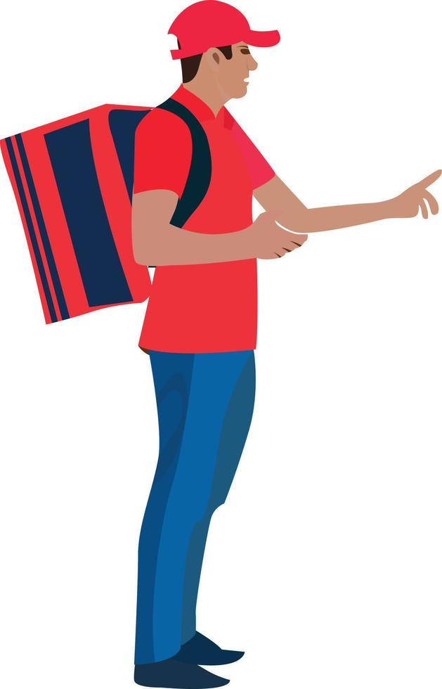 Delivery man With Bag pack vector