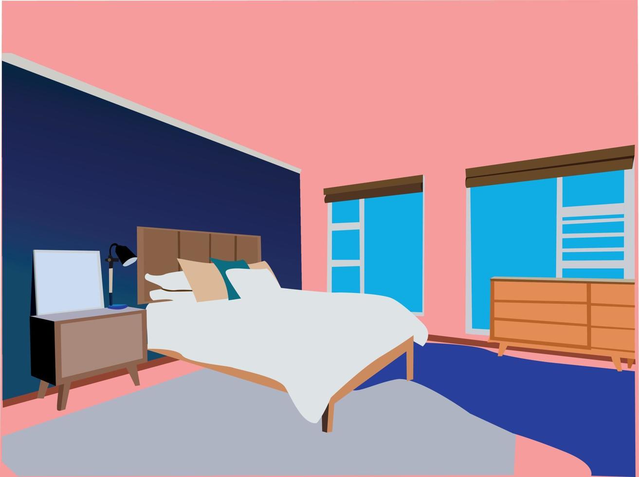 Bedroom Vector Flat Illustration