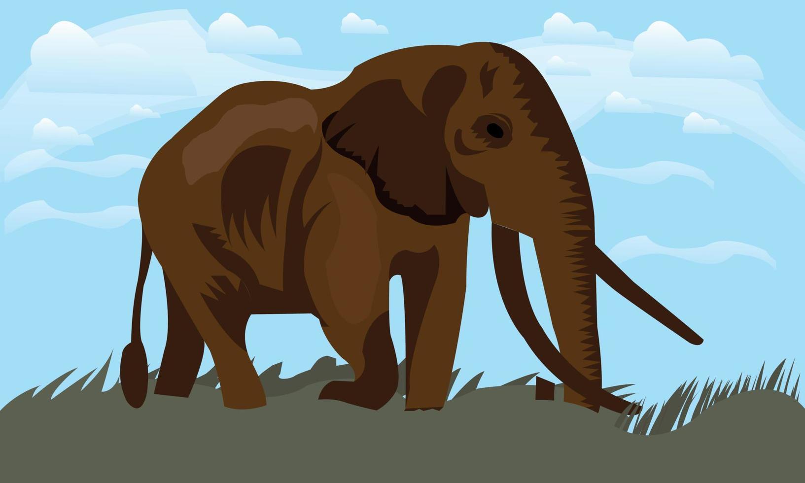 ilustración de vector plano de elefante