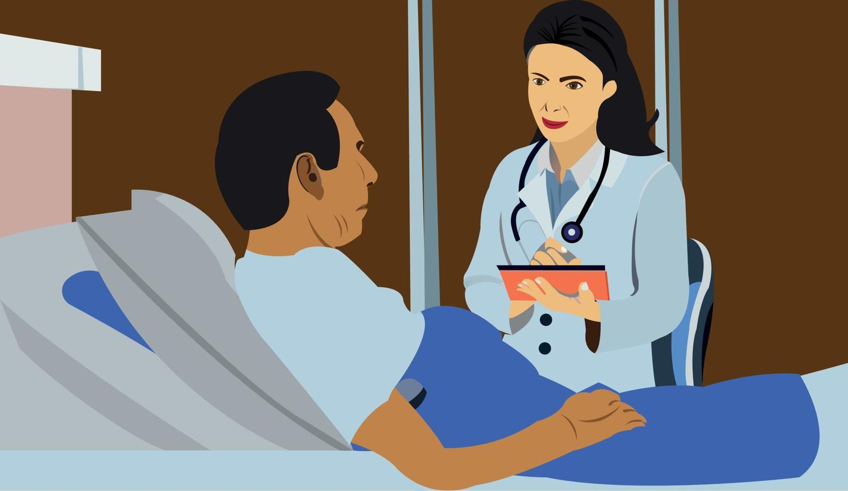 Doctor With Patient Advice Vector