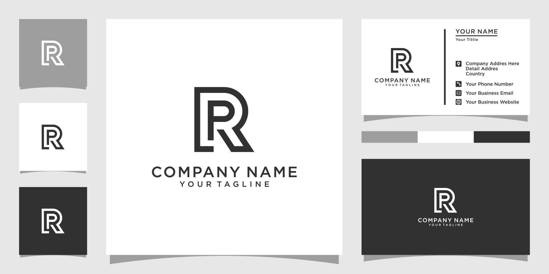 RP or PR initial letter logo design vector