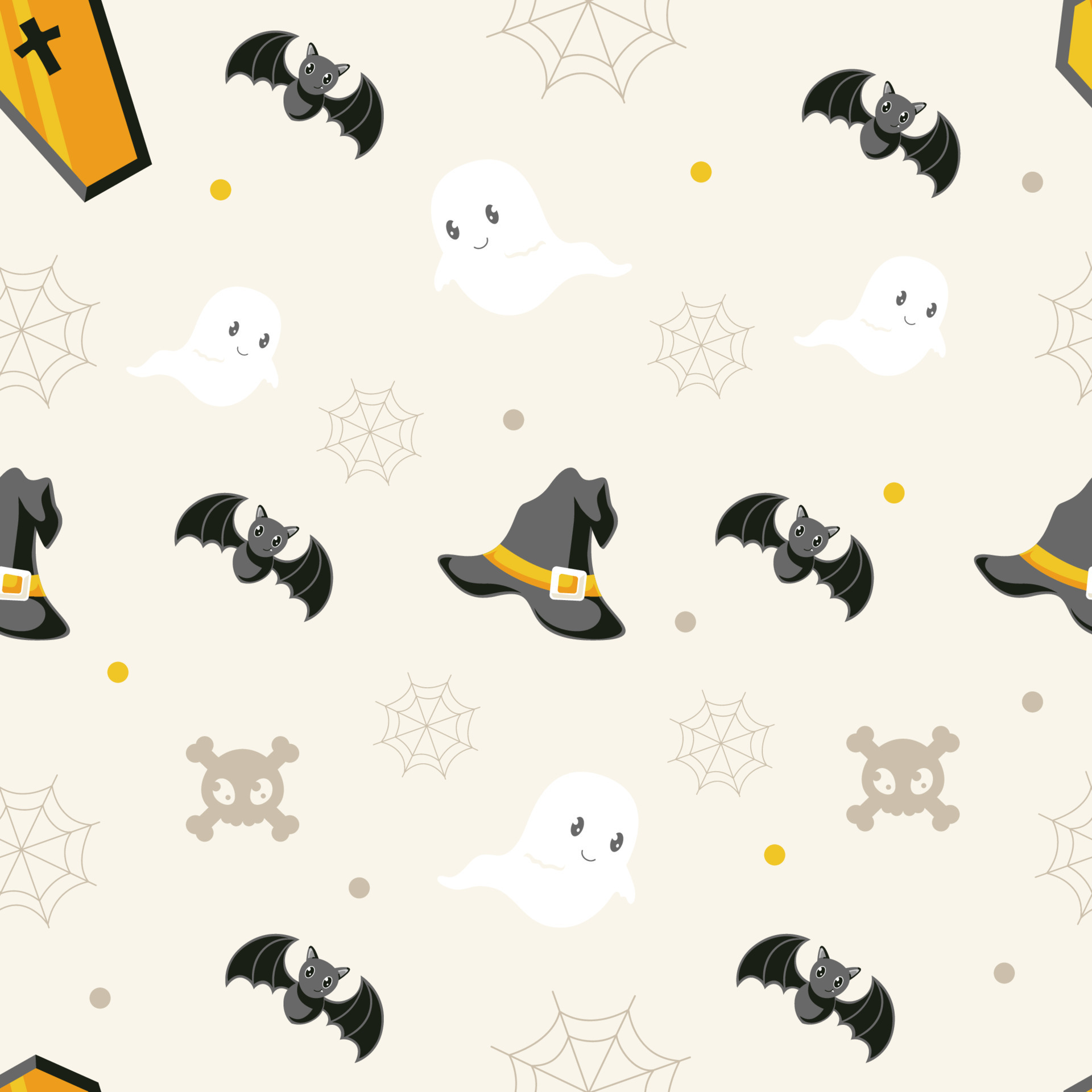 halloween seamless pattern cute illustration 11498475 Vector Art at ...