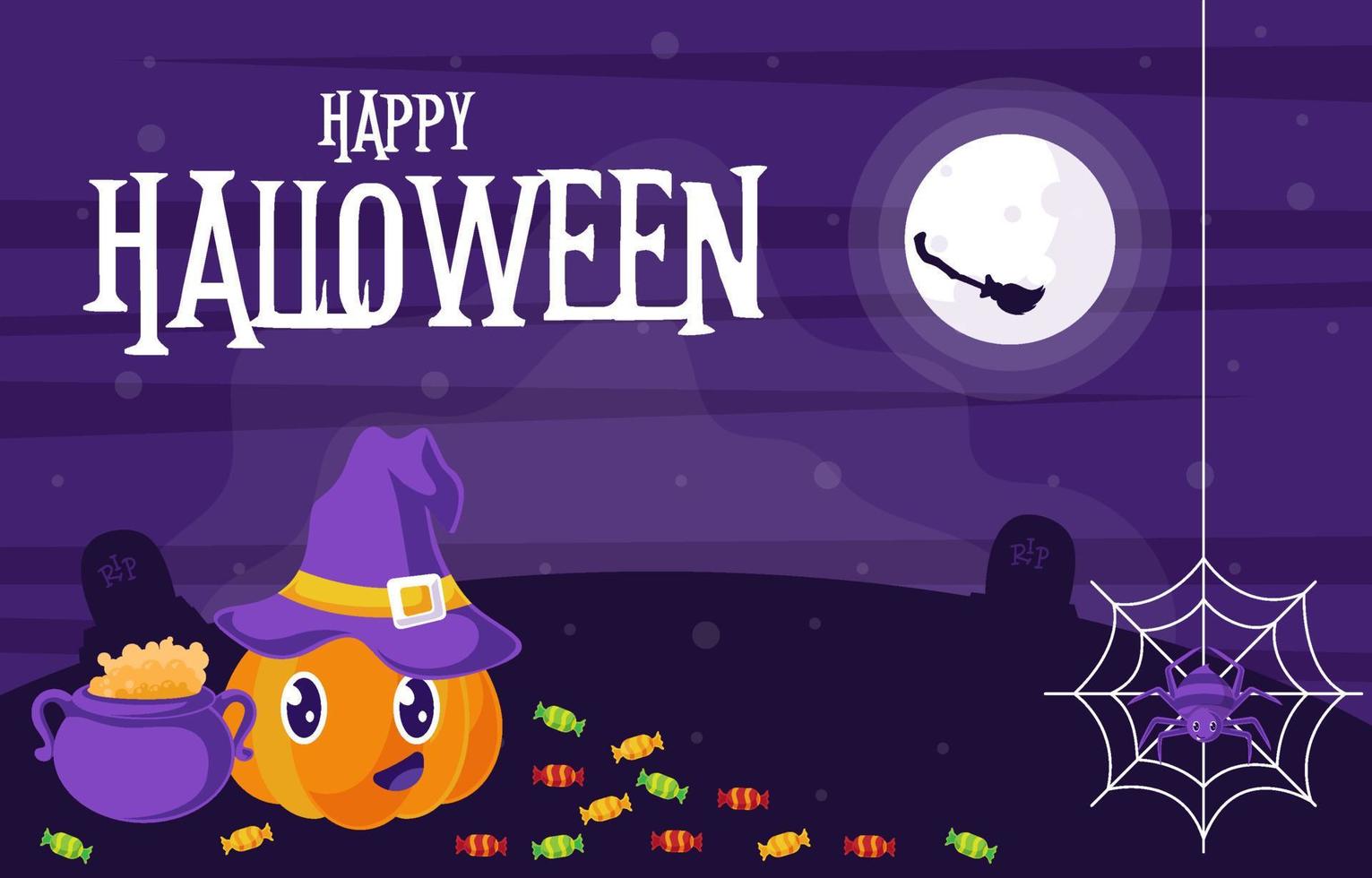 halloween background in flat style design illustration vector