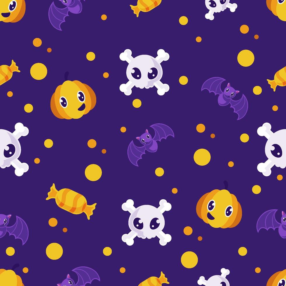 halloween seamless pattern cute illustration vector