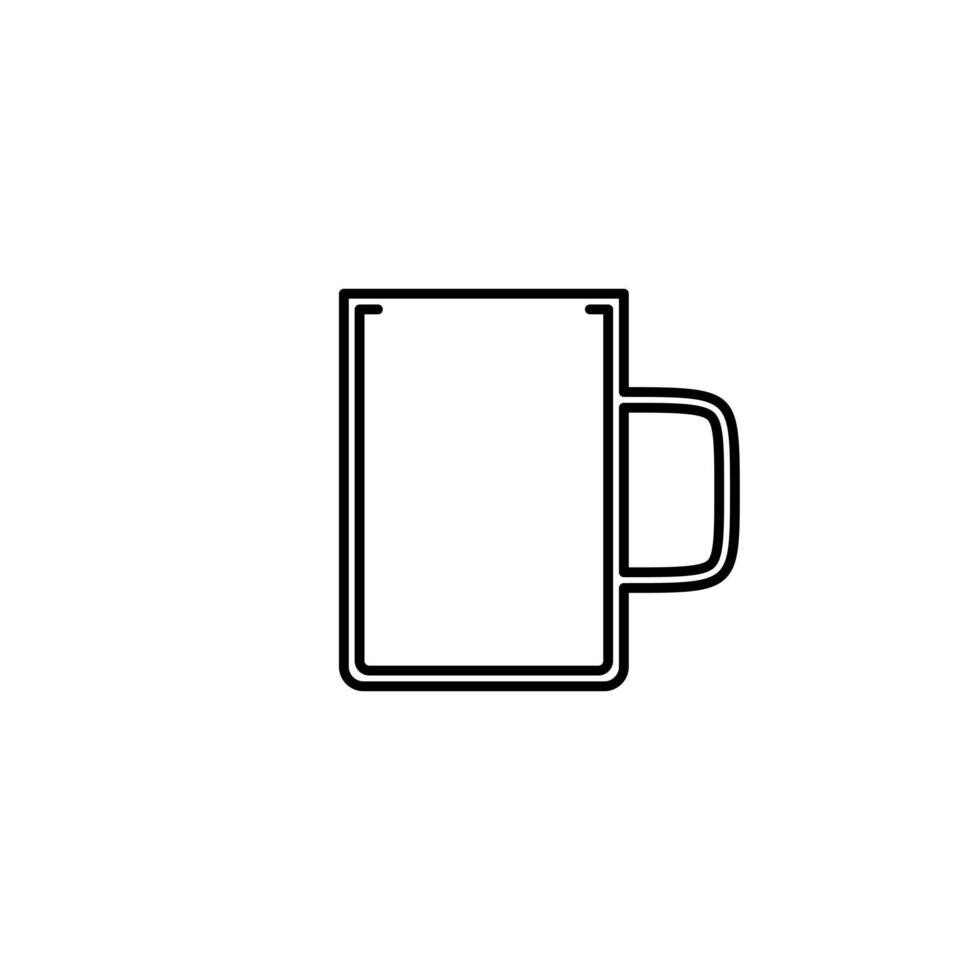 empty mug icon with on white background. simple, line, silhouette and clean style. black and white. suitable for symbol, sign, icon or logo vector