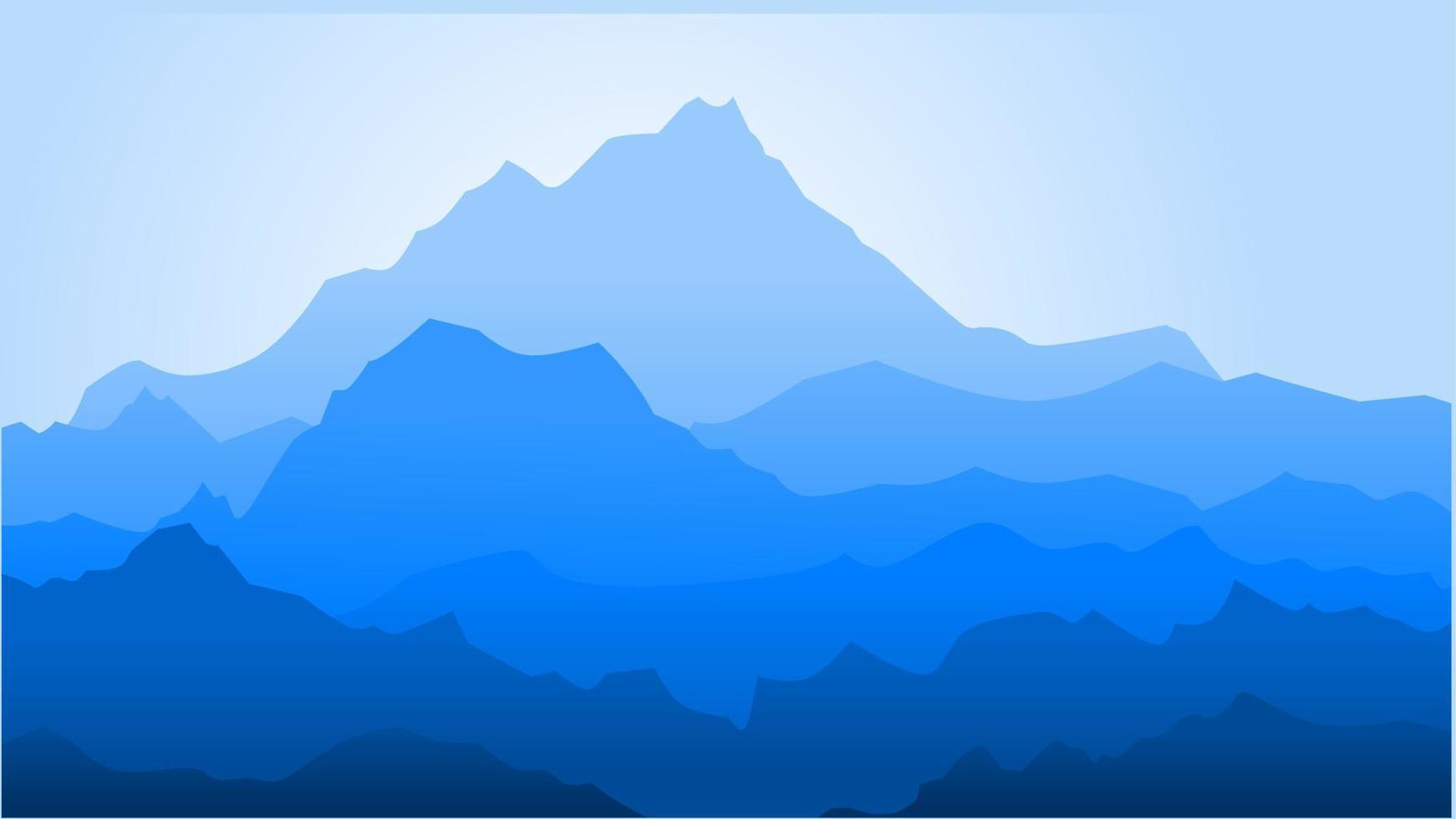 vector de paisaje de montaña de cresta azul