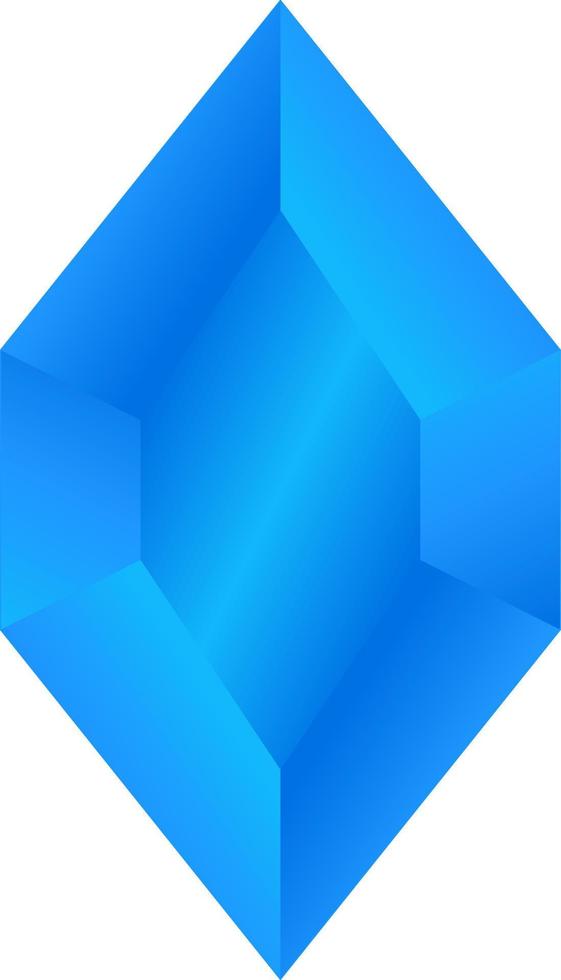 icono de logotipo de vector de cristal hexagonal azul