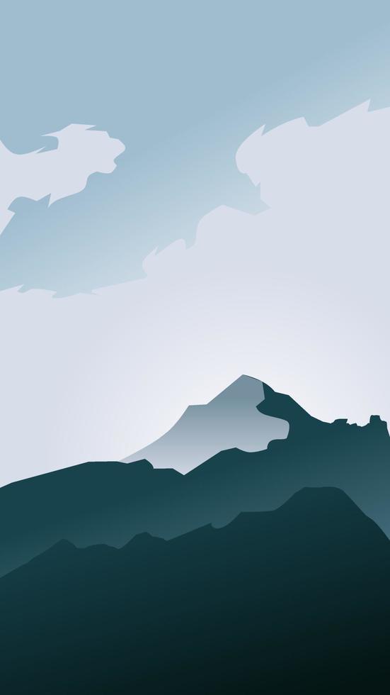 Misty mountain landscape vector