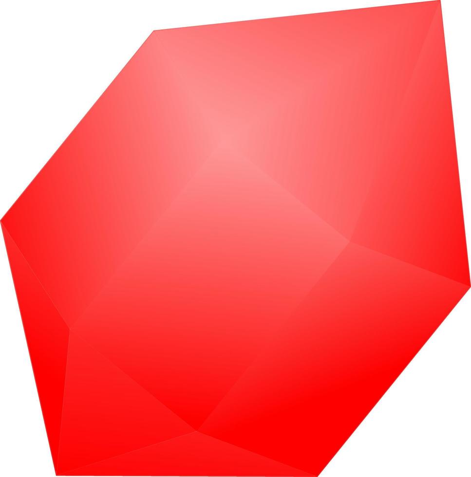 icono de logotipo de vector de piedra preciosa roja brillante