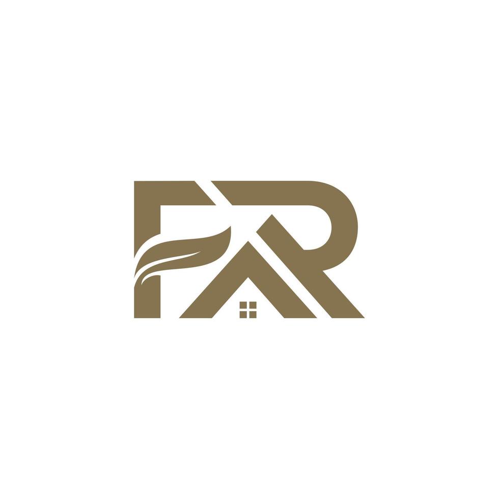 Letter F,A,R Combination With Home And Leaf,Elegant Minimalist Style Logo Design vector